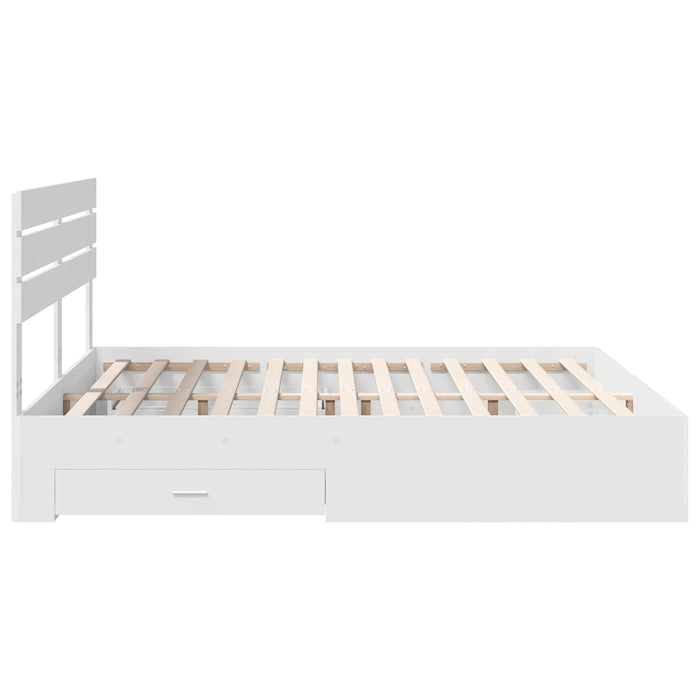 Cadru de pat cu sertar cu headboard cu depozitare Lemn compozit - WALTI WALTI