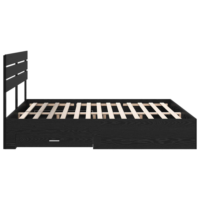 Cadru de pat cu sertar cu headboard cu depozitare Lemn compozit - WALTI WALTI