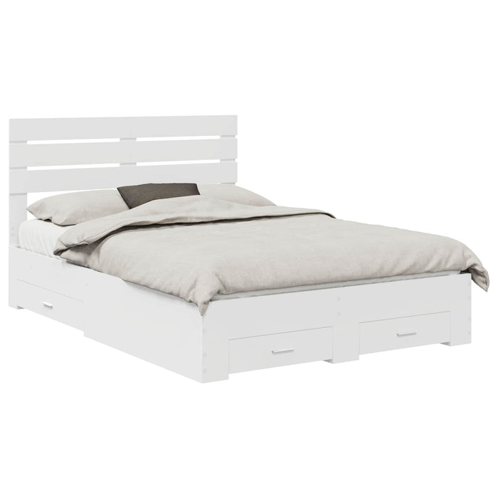 Cadru de pat cu sertar cu headboard cu depozitare Lemn compozit - WALTI WALTI