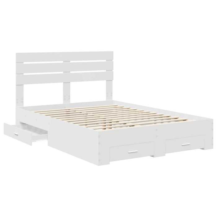 Cadru de pat cu sertar cu headboard cu depozitare Lemn compozit - WALTI WALTI