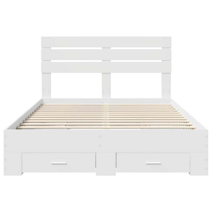 Cadru de pat cu sertar cu headboard cu depozitare Lemn compozit - WALTI WALTI