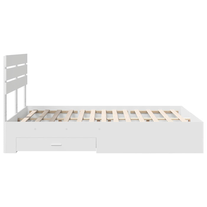 Cadru de pat cu sertar cu headboard cu depozitare Lemn compozit - WALTI WALTI