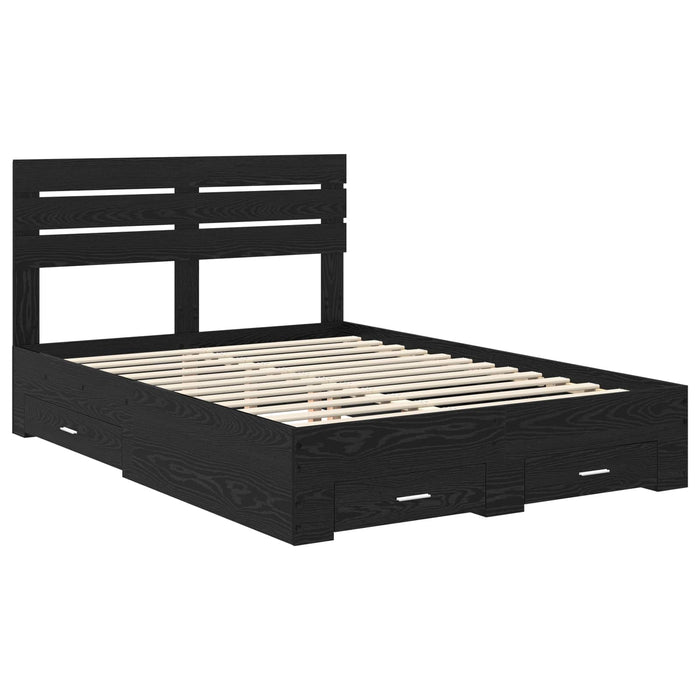 Cadru de pat cu sertar cu headboard cu depozitare Lemn compozit - WALTI WALTI