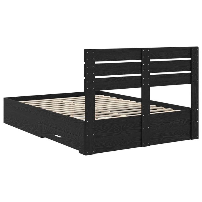 Cadru de pat cu sertar cu headboard cu depozitare Lemn compozit - WALTI WALTI