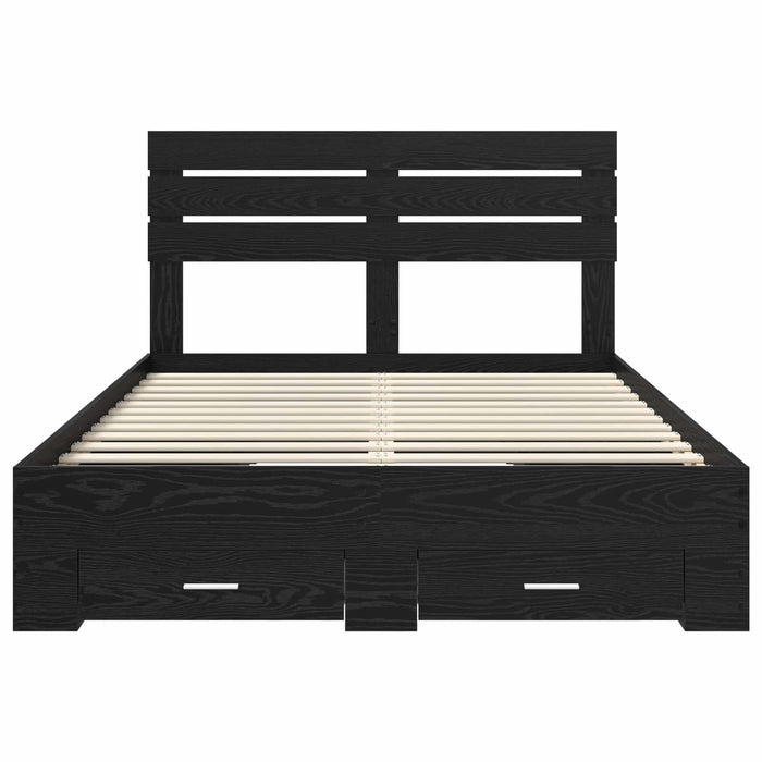 Cadru de pat cu sertar cu headboard cu depozitare Lemn compozit - WALTI WALTI