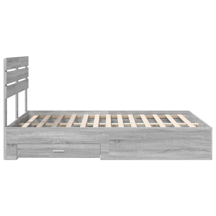 Cadru de pat cu sertar cu headboard cu depozitare Lemn compozit - WALTI WALTI
