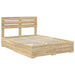 Cadru de pat cu sertar cu headboard cu depozitare Lemn compozit - WALTI WALTI