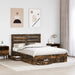 Cadru de pat cu sertar cu headboard cu depozitare Lemn compozit - WALTI WALTI