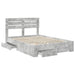 Cadru de pat cu sertar cu headboard cu depozitare Lemn compozit - WALTI WALTI