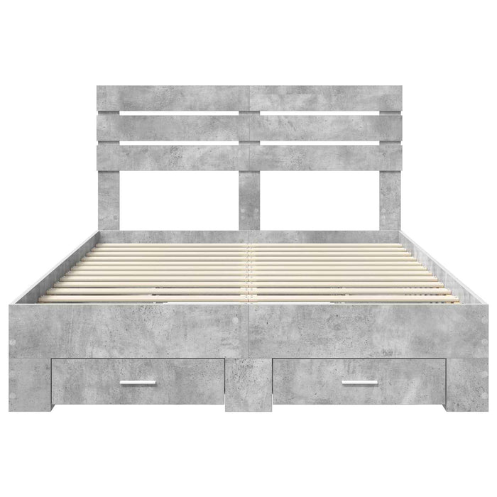 Cadru de pat cu sertar cu headboard cu depozitare Lemn compozit - WALTI WALTI