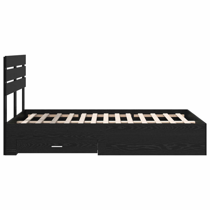 Cadru de pat cu sertar cu headboard cu depozitare Lemn compozit - WALTI WALTI