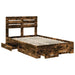 Cadru de pat cu sertar cu headboard cu depozitare Lemn compozit - WALTI WALTI