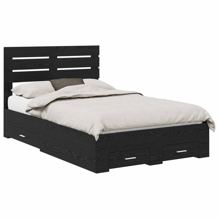 Cadru de pat cu sertar cu headboard cu depozitare Lemn compozit - WALTI WALTI