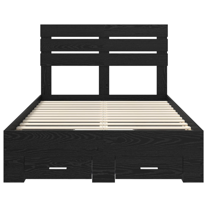 Cadru de pat cu sertar cu headboard cu depozitare Lemn compozit - WALTI WALTI