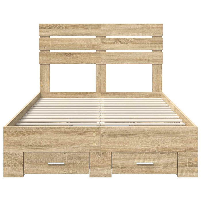 Cadru de pat cu sertar cu headboard cu depozitare Lemn compozit - WALTI WALTI