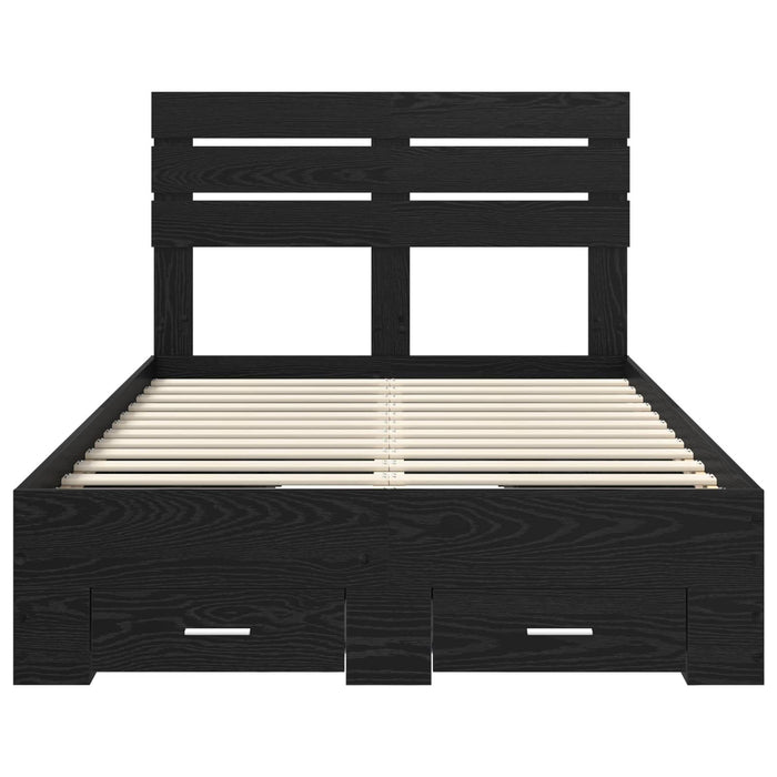 Cadru de pat cu sertar cu headboard cu depozitare Lemn compozit - WALTI WALTI