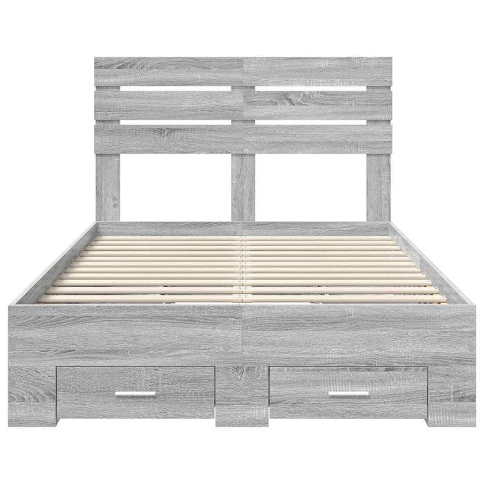 Cadru de pat cu sertar cu headboard cu depozitare Lemn compozit - WALTI WALTI