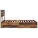 Cadru de pat cu sertar cu headboard cu depozitare Lemn compozit - WALTI WALTI