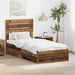 Cadru de pat cu sertar cu headboard cu depozitare Lemn compozit - WALTI WALTI