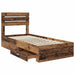 Cadru de pat cu sertar cu headboard cu depozitare Lemn compozit - WALTI WALTI