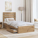 Cadru de pat cu sertar cu headboard cu depozitare Lemn compozit - WALTI WALTI