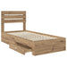 Cadru de pat cu sertar cu headboard cu depozitare Lemn compozit - WALTI WALTI
