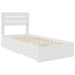 Cadru de pat cu sertar cu headboard cu depozitare Lemn compozit - WALTI WALTI