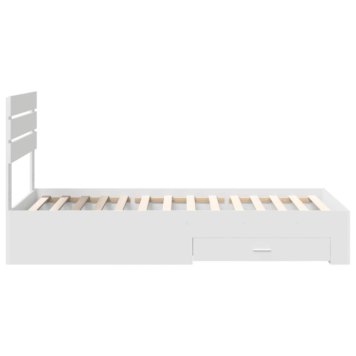Cadru de pat cu sertar cu headboard cu depozitare Lemn compozit - WALTI WALTI