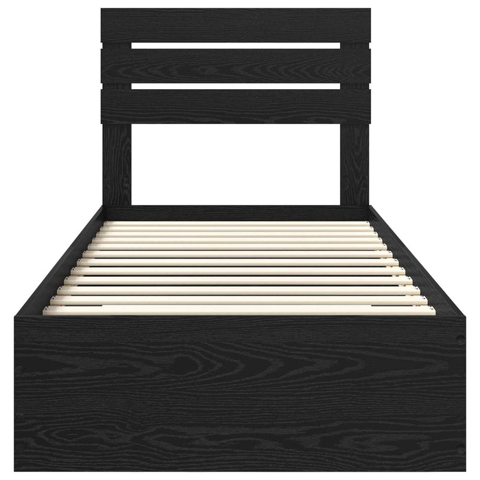 Cadru de pat cu sertar cu headboard cu depozitare Lemn compozit - WALTI WALTI