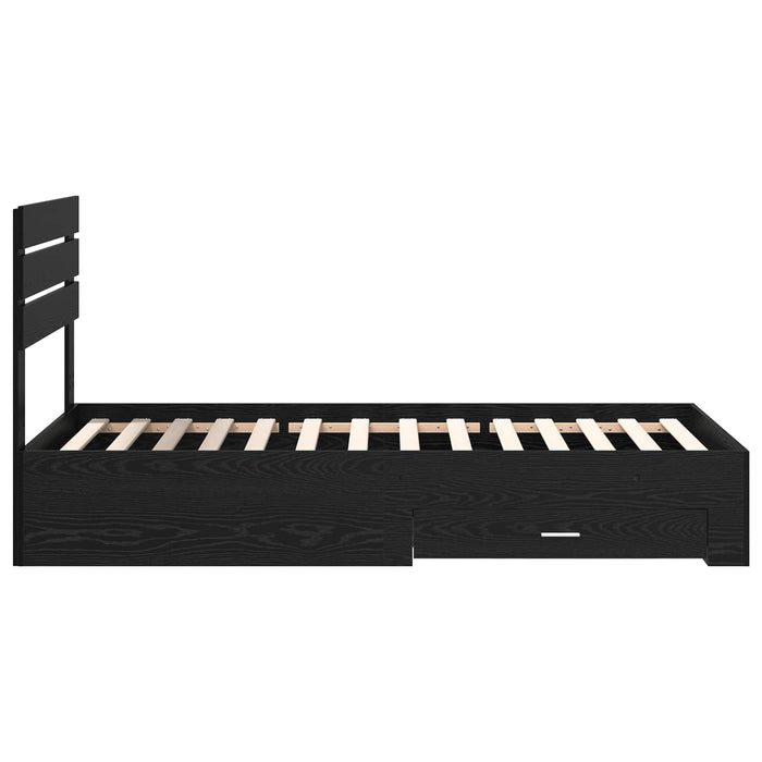 Cadru de pat cu sertar cu headboard cu depozitare Lemn compozit - WALTI WALTI