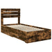 Cadru de pat cu sertar cu headboard cu depozitare Lemn compozit - WALTI WALTI