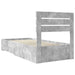 Cadru de pat Gri beton și argintiu 75 x 190 cm Lemn compozit - WALTI WALTI