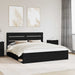 Cadru de pat cu headboard Negru 200 x 200 cm Lemn de pin masiv - WALTI WALTI