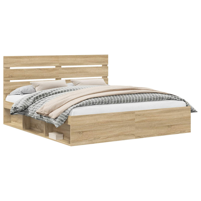 Cadru de pat cu headboard Sonoma 200 x 200 cm Lemn de pin masiv - WALTI WALTI