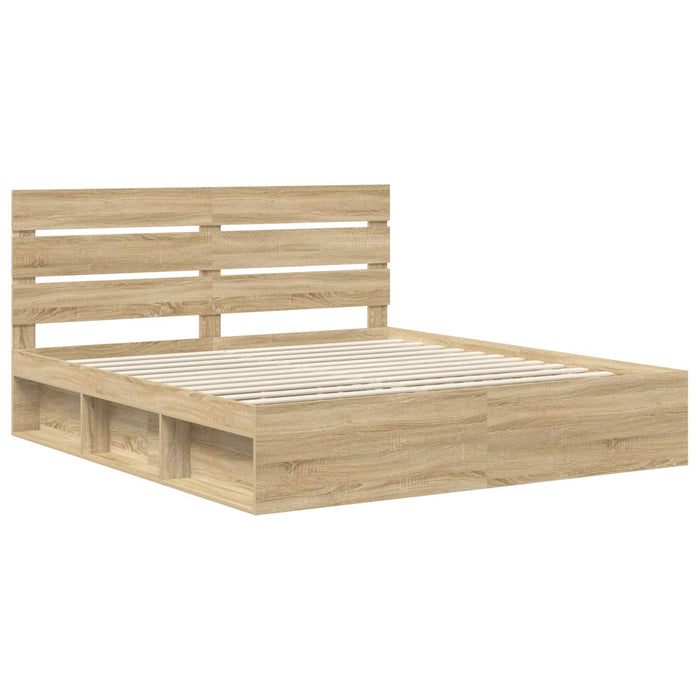 Cadru de pat cu headboard Sonoma 200 x 200 cm Lemn de pin masiv - WALTI WALTI