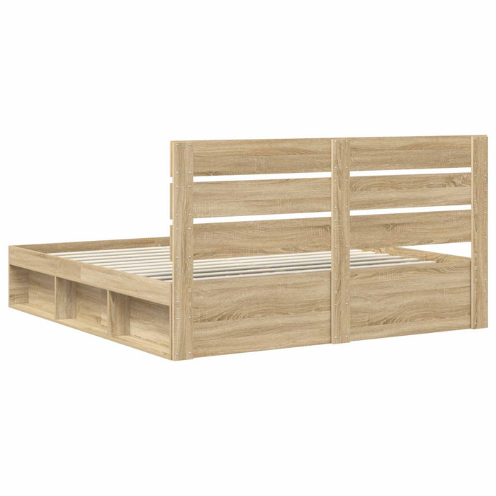 Cadru de pat cu headboard Sonoma 200 x 200 cm Lemn de pin masiv - WALTI WALTI