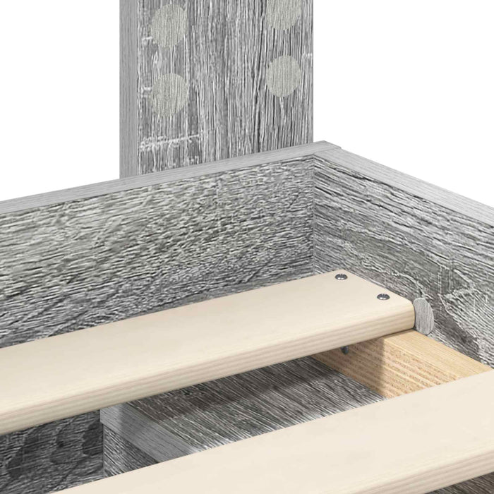 Cadru de pat Gri Sonoma 200 x 200 cm Lemn de pin masiv - WALTI WALTI