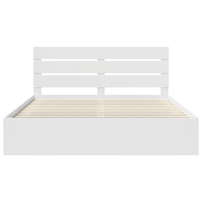 Cadru de pat cu headboard Alb 180 x 200 cm Lemn de pin masiv - WALTI WALTI