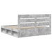 Cadru de pat cu headboard Beton 180 x 200 cm Lemn de pin masiv - WALTI WALTI