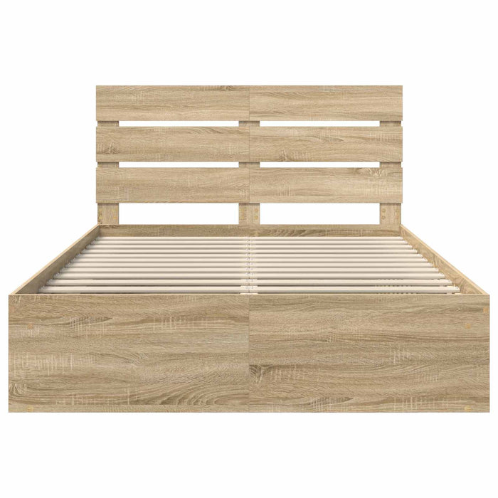 Cadru de pat cu headboard Sonoma 160 x 200 cm Lemn de pin masiv - WALTI WALTI