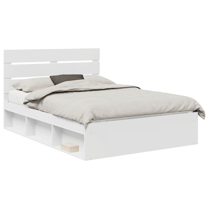 Cadru de pat cu headboard Alb 150 x 200 cm Lemn de pin masiv - WALTI WALTI