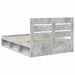 Cadru de pat Gri Concret 150 x 200 cm Lemn de pin masiv - WALTI WALTI