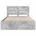 Cadru de pat Gri Concret 150 x 200 cm Lemn de pin masiv - WALTI WALTI