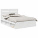 Cadru de pat cu headboard Alb 140 x 200 cm Lemn de pin masiv - WALTI WALTI