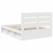 Cadru de pat cu headboard Alb 140 x 200 cm Lemn de pin masiv - WALTI WALTI