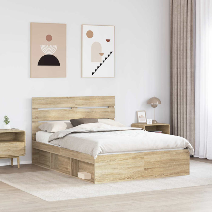 Cadru de pat cu headboard Sonoma 140 x 200 cm Lemn de pin masiv - WALTI WALTI
