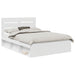 Cadru de pat cu headboard Alb 140 x 190 cm Lemn de pin masiv - WALTI WALTI