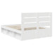 Cadru de pat cu headboard Alb 140 x 190 cm Lemn de pin masiv - WALTI WALTI