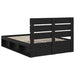 Cadru de pat cu headboard Negru 140 x 190 cm Lemn de pin masiv - WALTI WALTI