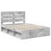 Cadru de pat cu headboard Beton 140 x 190 cm Lemn de pin masiv - WALTI WALTI